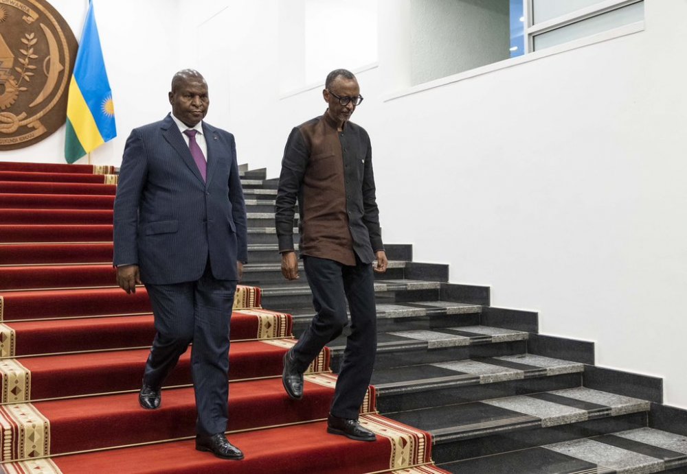 Président Touadera accueilli par son homologue Rwandais