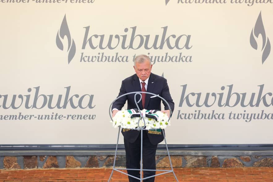 Le roi de Jordanie rend hommage aux victimes du génocide perpétré contre les Tutsi