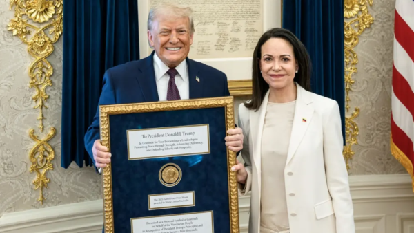 Maria Corina Machado offre sa médaille du prix Nobel de la paix à Donald Trump